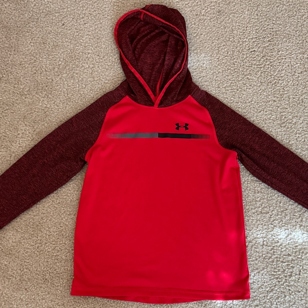 Under Armour boys, lightweight red hoodie